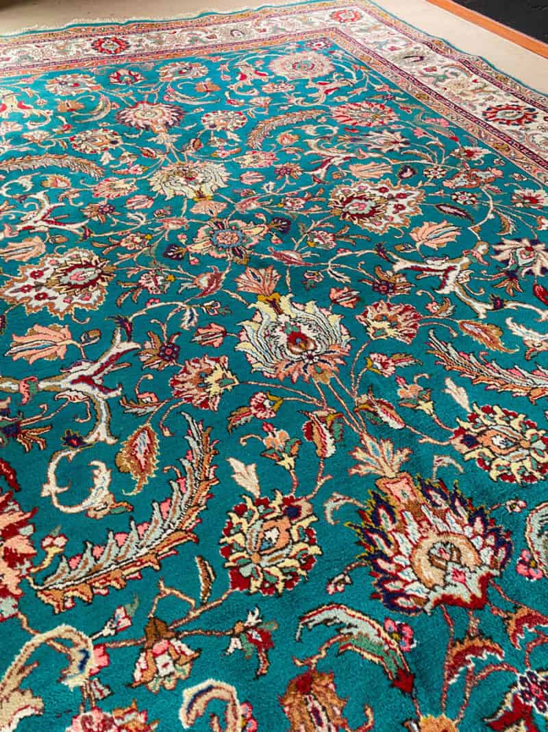 harvinainen turkoosinvihreä palatsikokoinen tabriz 400 x 295 cm
