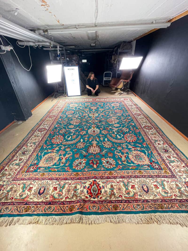 harvinainen turkoosinvihreä palatsikokoinen tabriz 400 x 295 cm