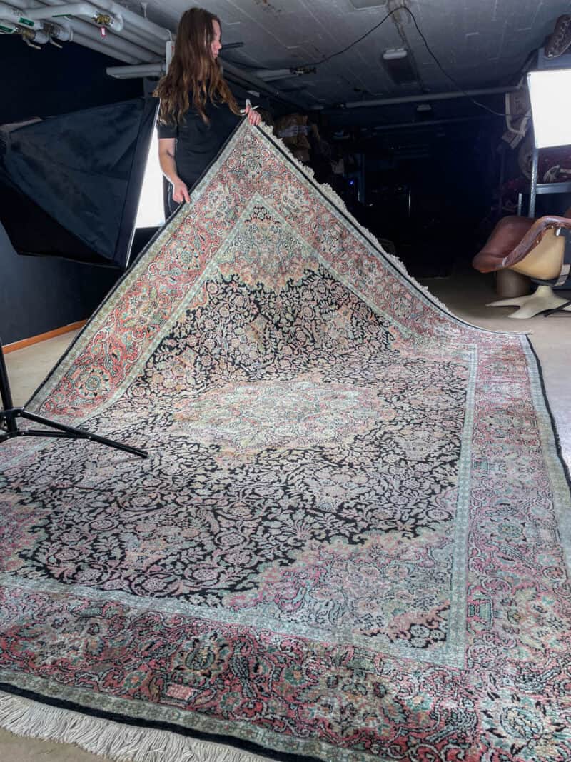 silkkimatto pastellinen paratiisi ghom 310 x 210 cm