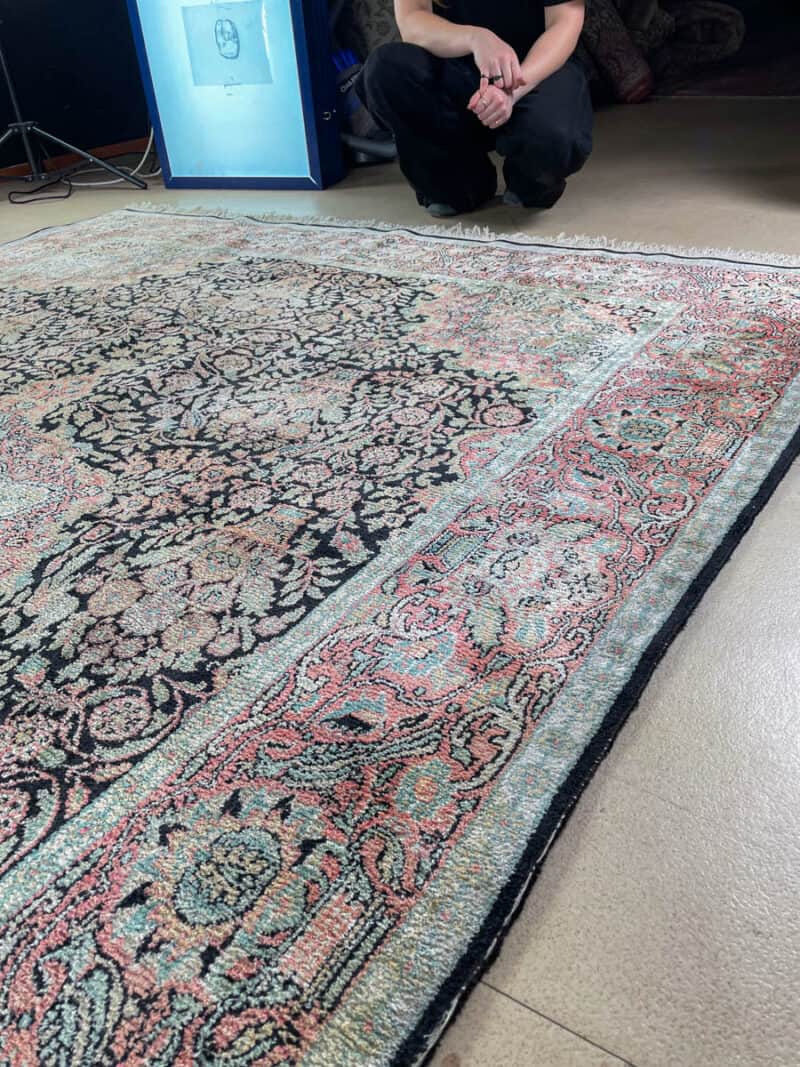silkkimatto pastellinen paratiisi ghom 310 x 210 cm