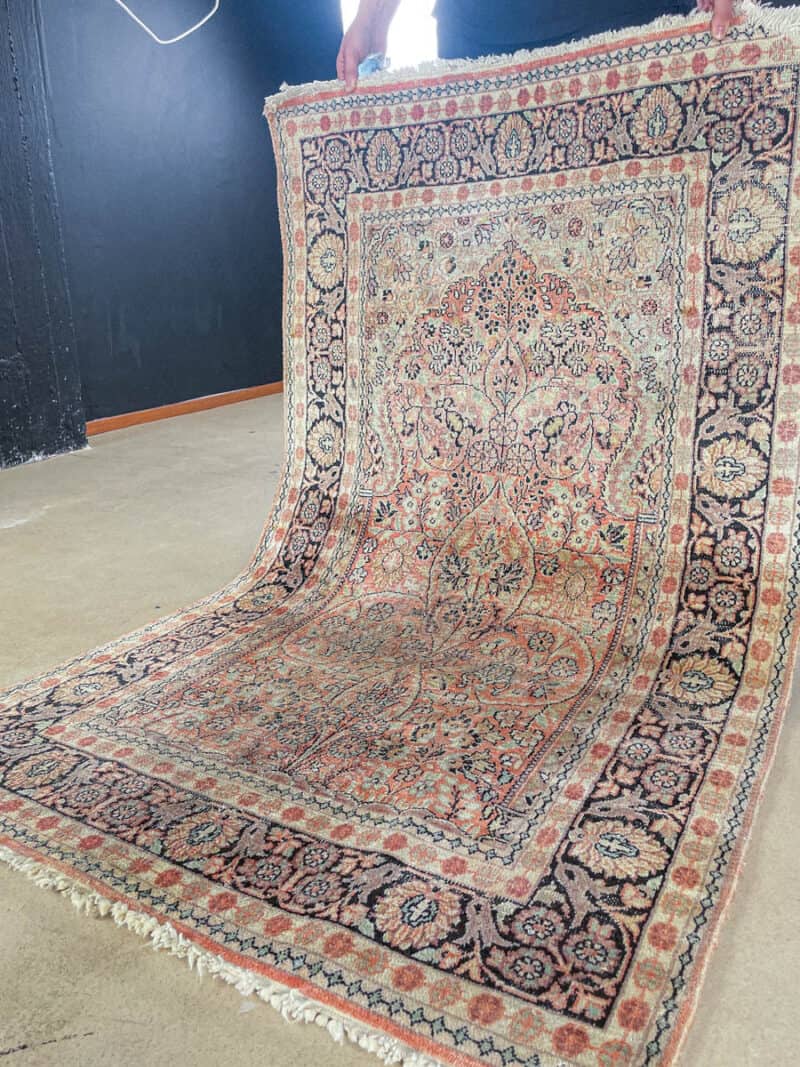 silkkimatto pastellinen puutarha ghom 155 x 90 cm