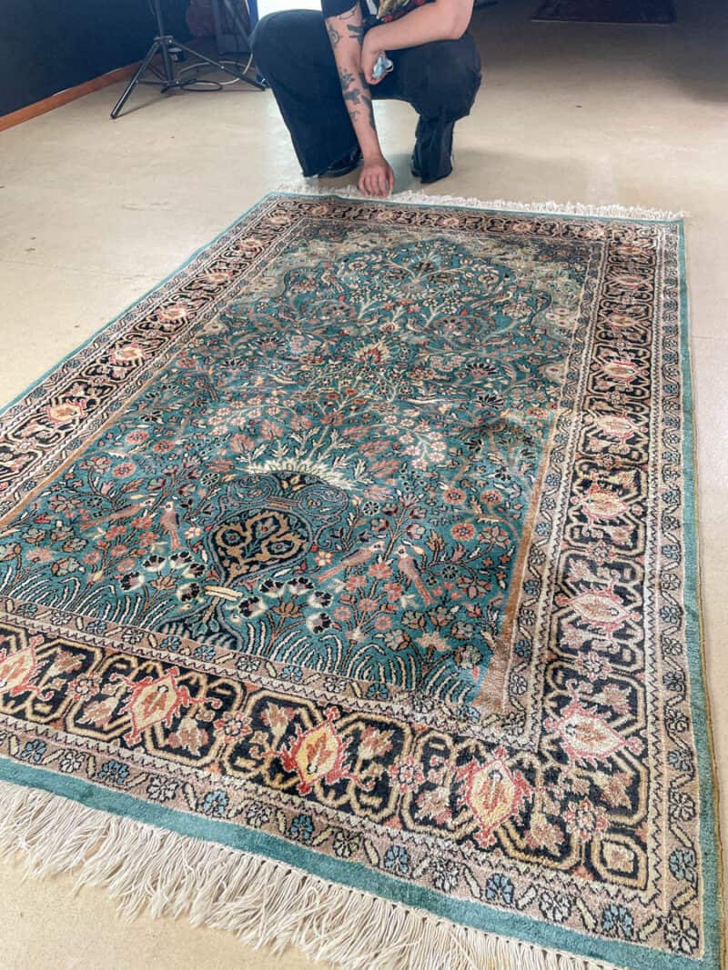 silkkimatto henkeäsalpaava elämänpuu ghom 220 x 126 cm (kopio)
