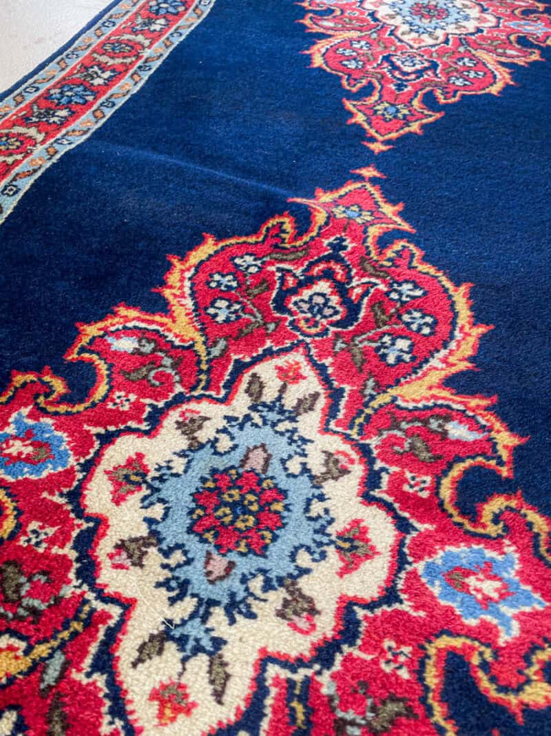 yönsininen tabriz käytävämatto 295 x 83 cm