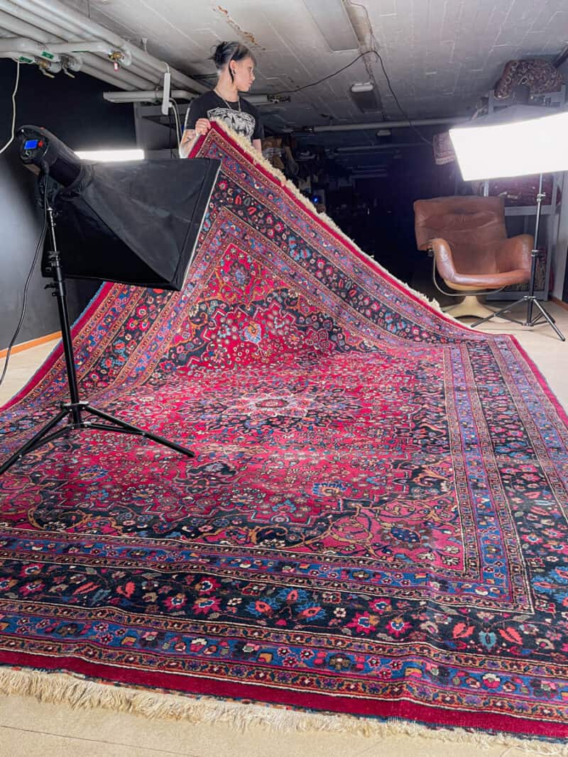 palatsikokoinen viininpunainen meshed 1960 luvulta  410 x 310 cm (kopio)