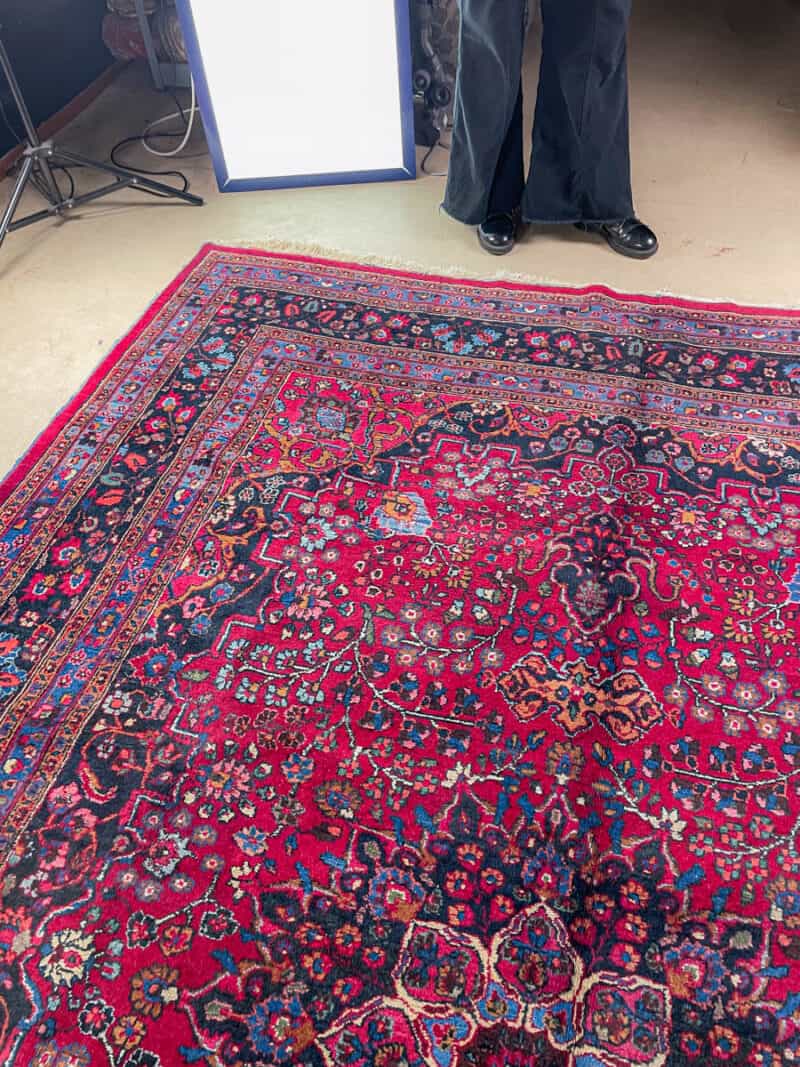 palatsikokoinen viininpunainen meshed 1960 luvulta  410 x 310 cm (kopio)