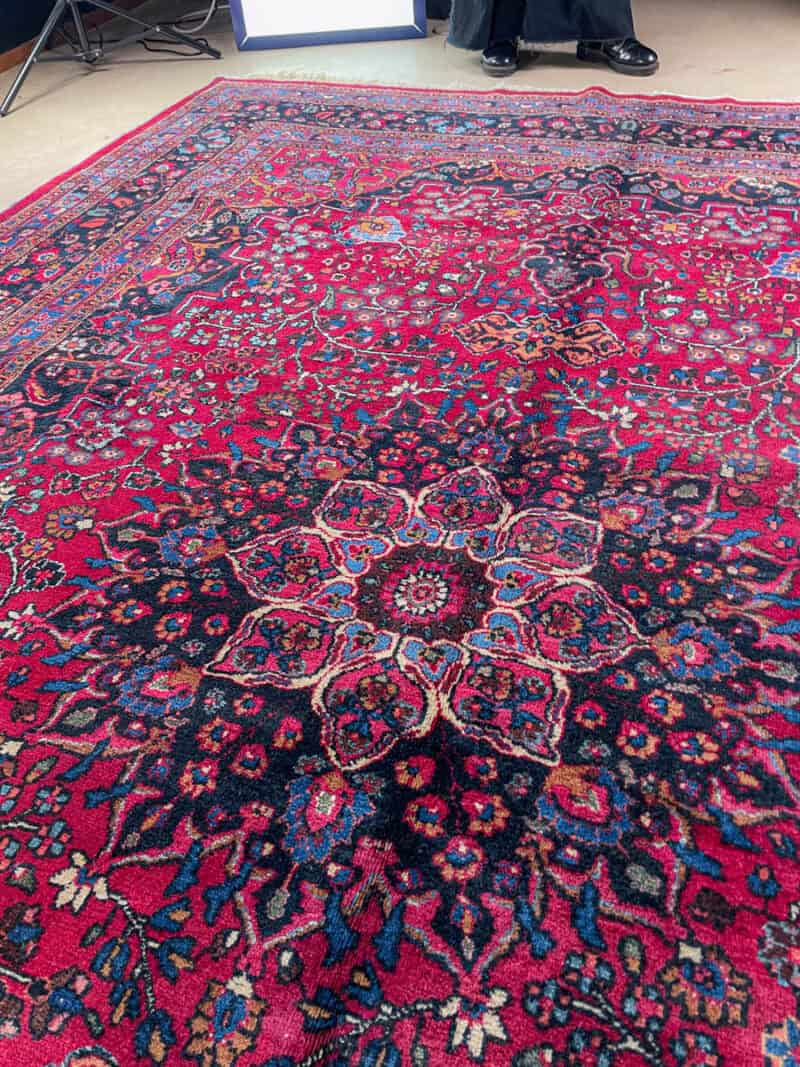 palatsikokoinen viininpunainen meshed 1960 luvulta  410 x 310 cm (kopio)
