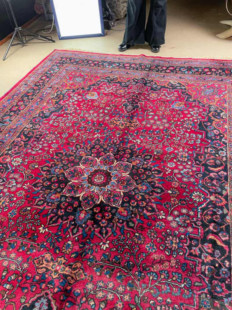 palatsikokoinen viininpunainen meshed 1960 luvulta  410 x 310 cm (kopio)