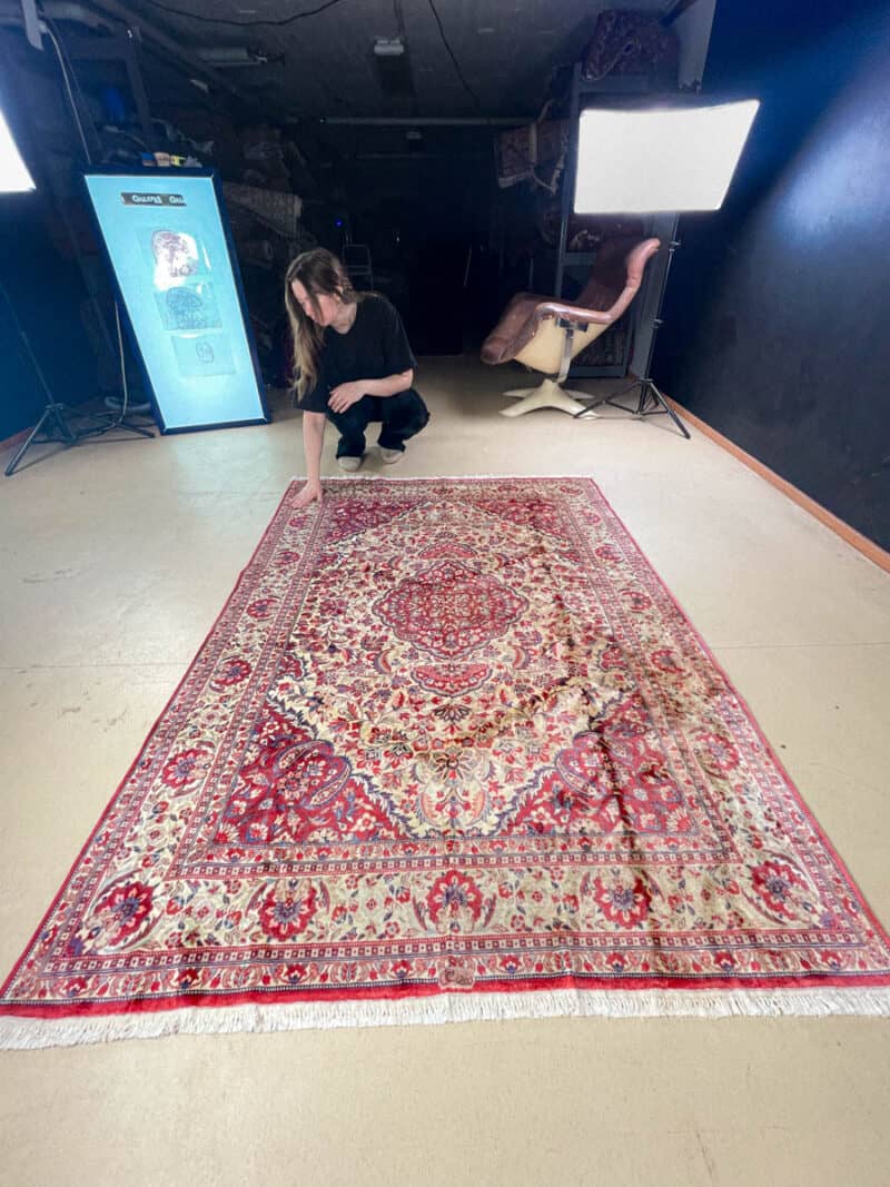 silkki silkillä runollisen sädehtivä ghom 200 x 139 cm