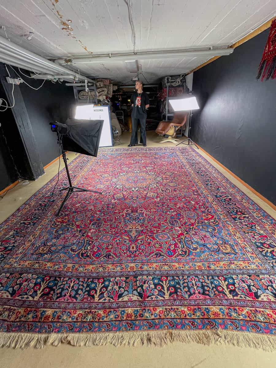 häikäisevä palatsikokoinen meshed 1960 luvulta signeerattu  430 x 310 cm (kopio)