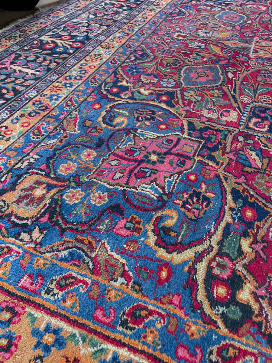 häikäisevä palatsikokoinen meshed 1960 luvulta signeerattu  430 x 315 cm