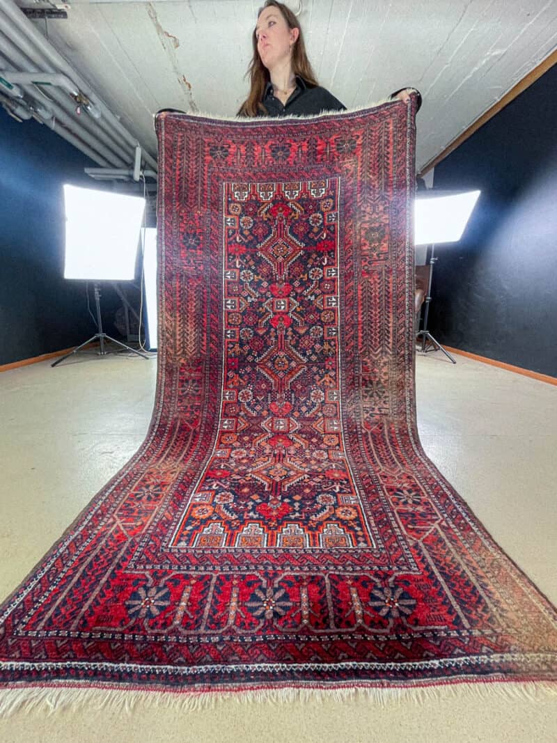 arkkitehtoninen sininen balutsi 1970 luvulta 160 x 90 cm (kopio)