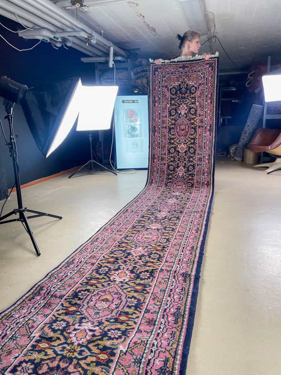 harmoninen tabriz käytävämatto 440 x 80 cm