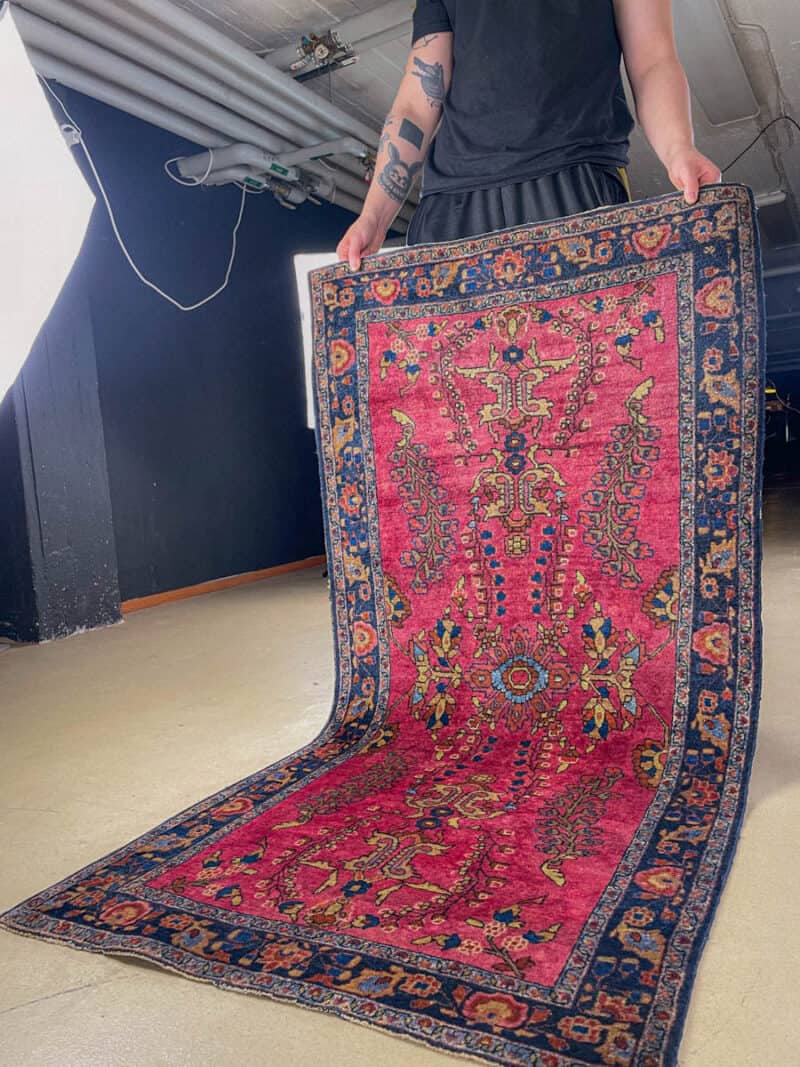 psykedeelinen sarouk 1960 luvulta 127 x 62 cm (kopio)
