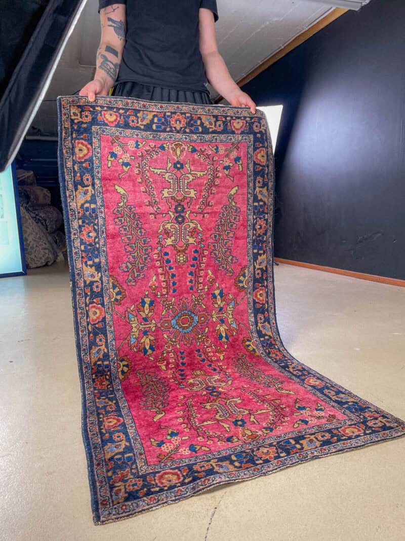 psykedeelinen sarouk 1960 luvulta 127 x 62 cm (kopio)