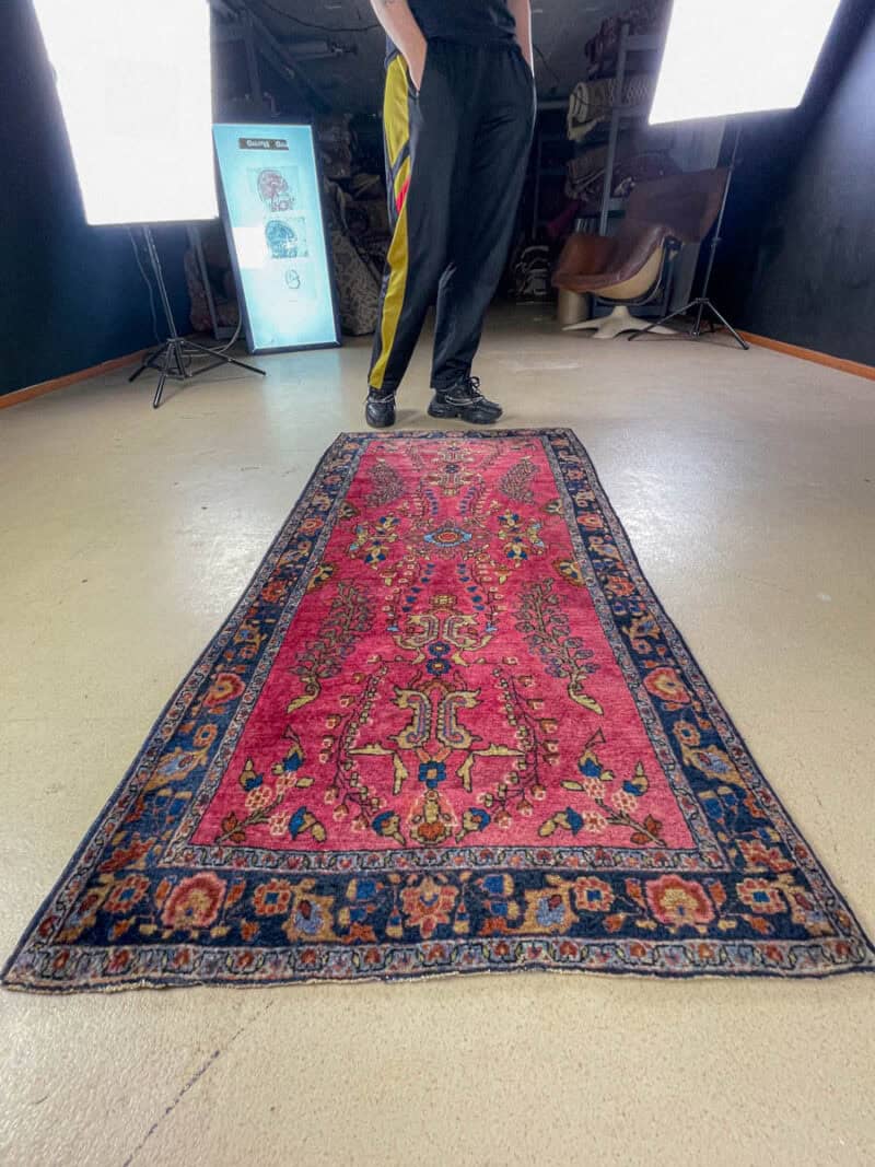 psykedeelinen sarouk 1960 luvulta 127 x 62 cm (kopio)