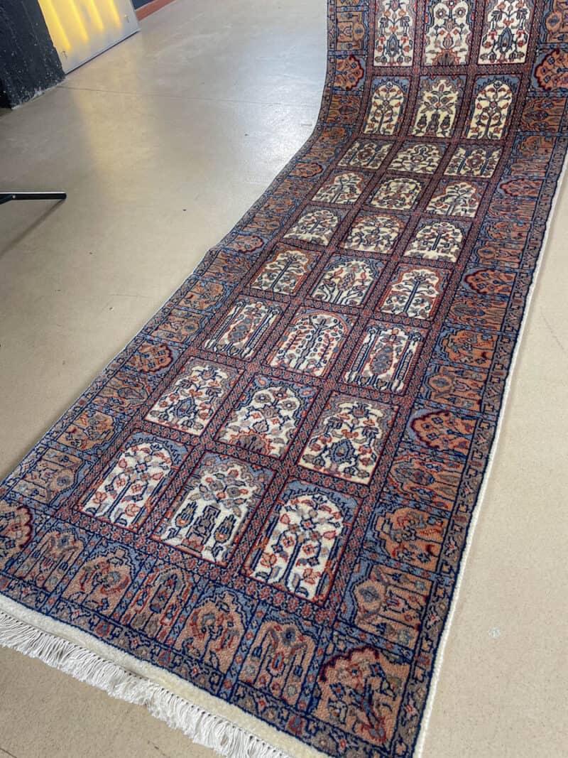 Äärimmäisen harvinainen puutarha ghom käytävämatto 305 x 80 cm