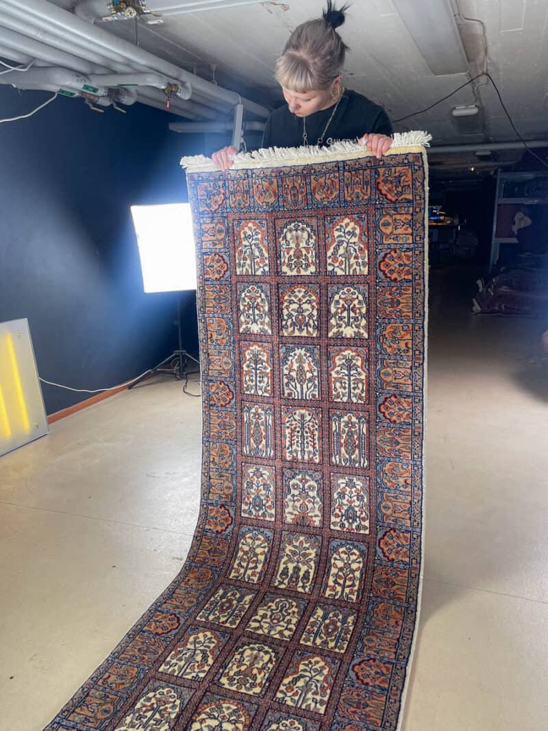 Äärimmäisen harvinainen puutarha ghom käytävämatto 305 x 80 cm