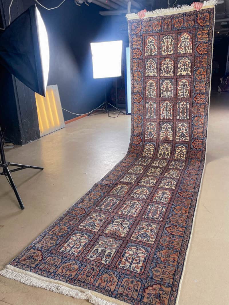 Äärimmäisen harvinainen puutarha ghom käytävämatto 305 x 80 cm