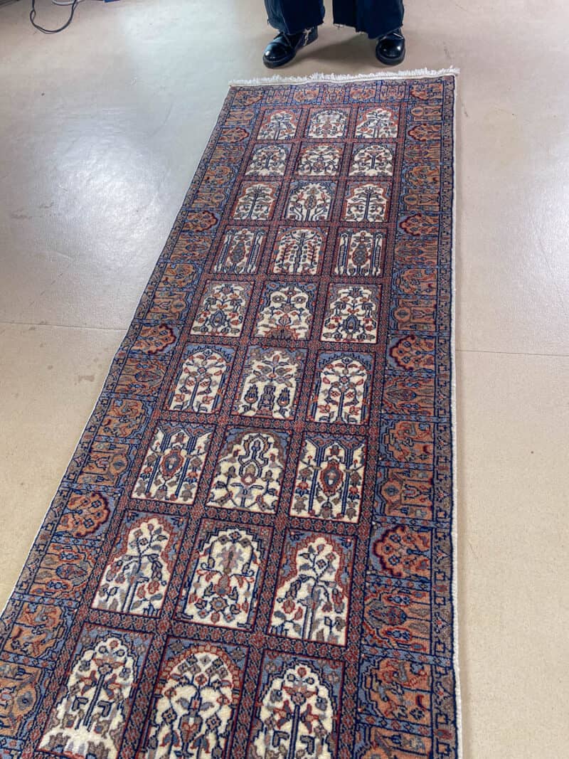 Äärimmäisen harvinainen puutarha ghom käytävämatto 305 x 80 cm