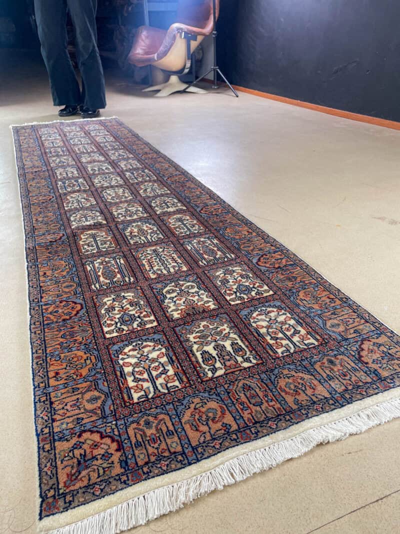 Äärimmäisen harvinainen puutarha ghom käytävämatto 305 x 80 cm
