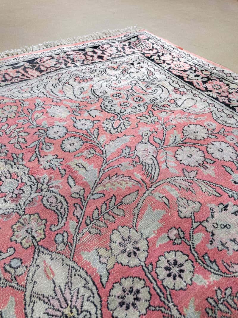 silkkimatto vaaleanpunainen kasmir 205 x 150 cm