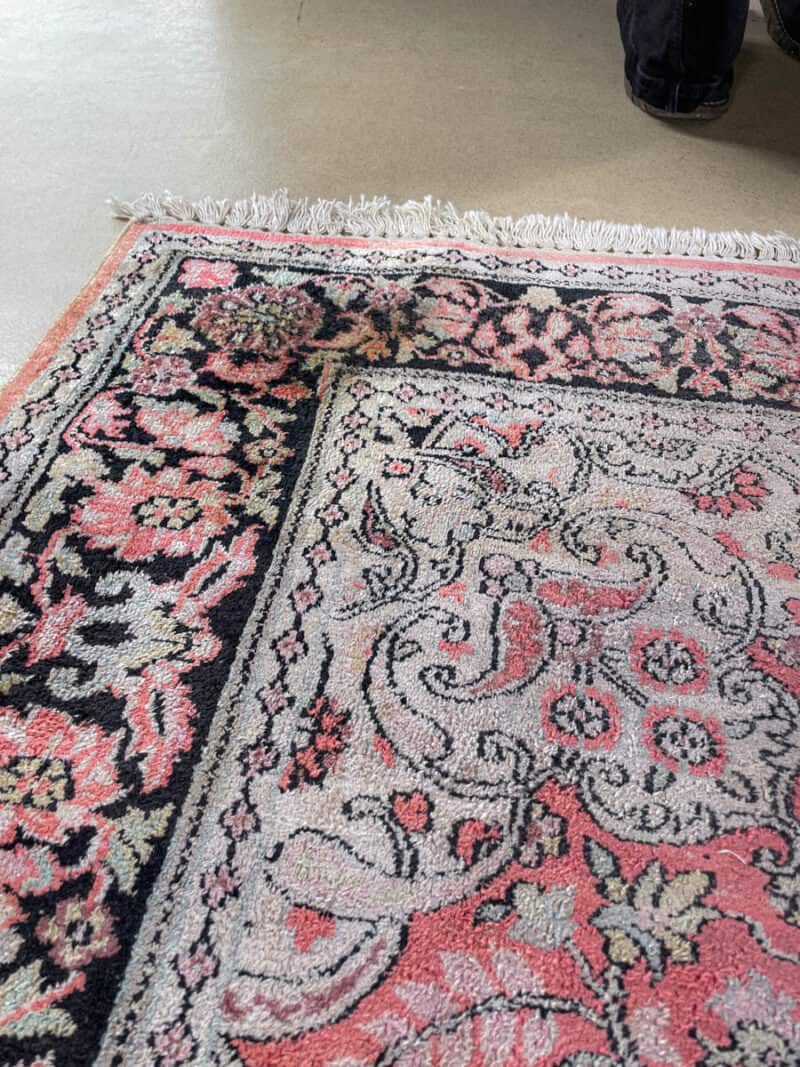 silkkimatto vaaleanpunainen kasmir 205 x 150 cm