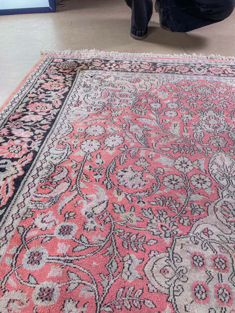 silkkimatto vaaleanpunainen kasmir 205 x 150 cm