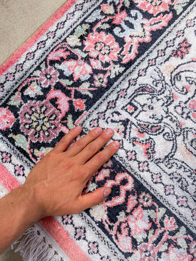 silkkimatto vaaleanpunainen kasmir 205 x 150 cm