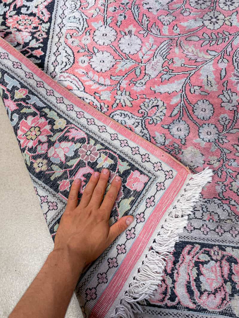 silkkimatto vaaleanpunainen kasmir 205 x 150 cm