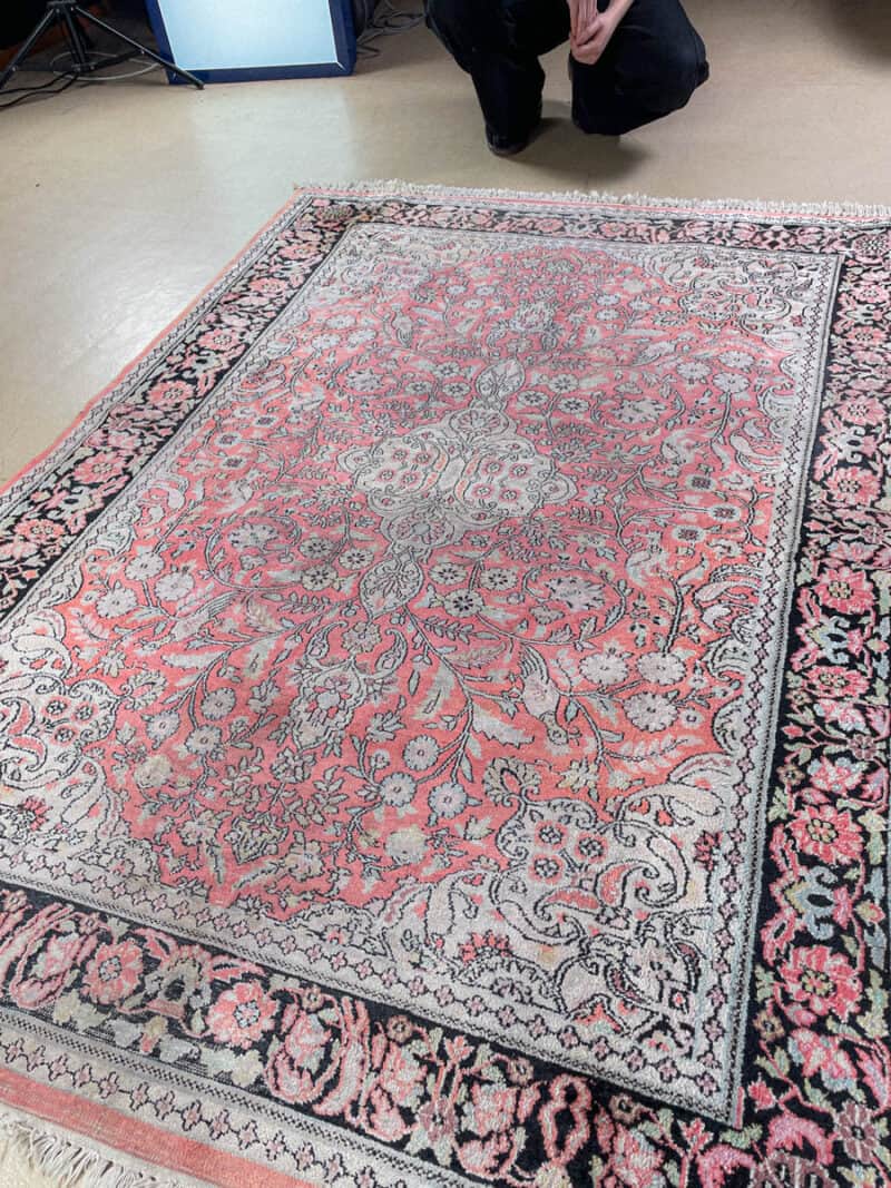 silkkimatto vaaleanpunainen kasmir 205 x 150 cm
