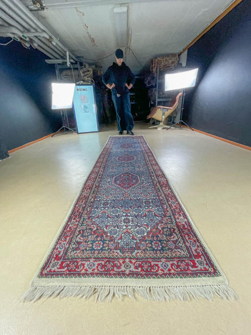 yönsininen tabriz käytävämatto 295 x 83 cm (kopio)