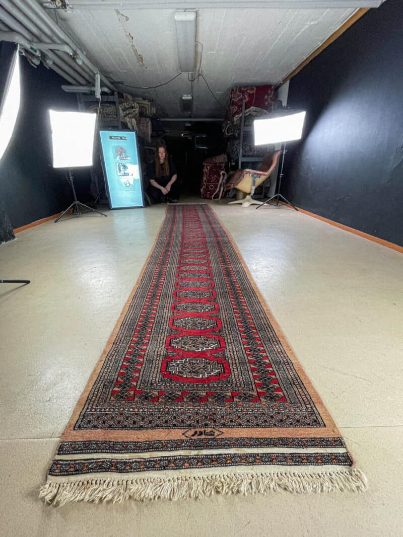 signeerattu buhara käytävämatto 465 x 80 cm