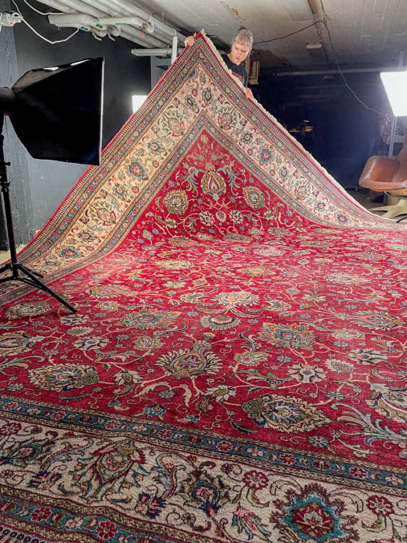 uskomaton palatsikokoinen vintage tabriz  440 x 340 cm