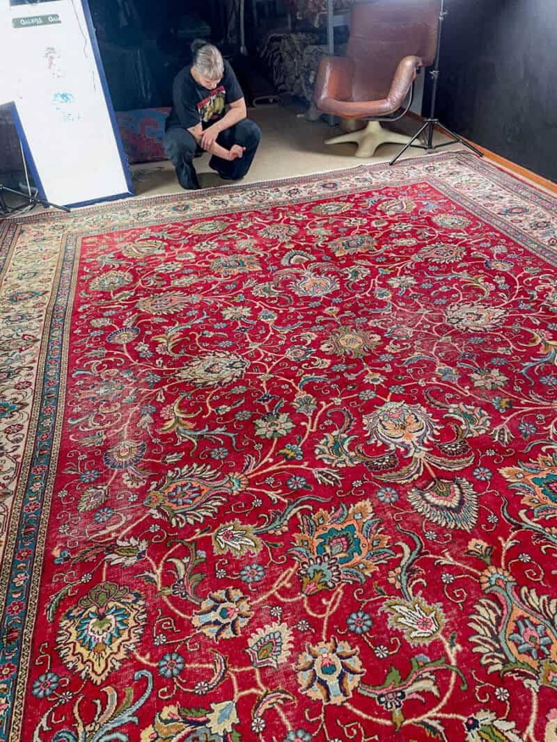 uskomaton palatsikokoinen vintage tabriz  440 x 340 cm
