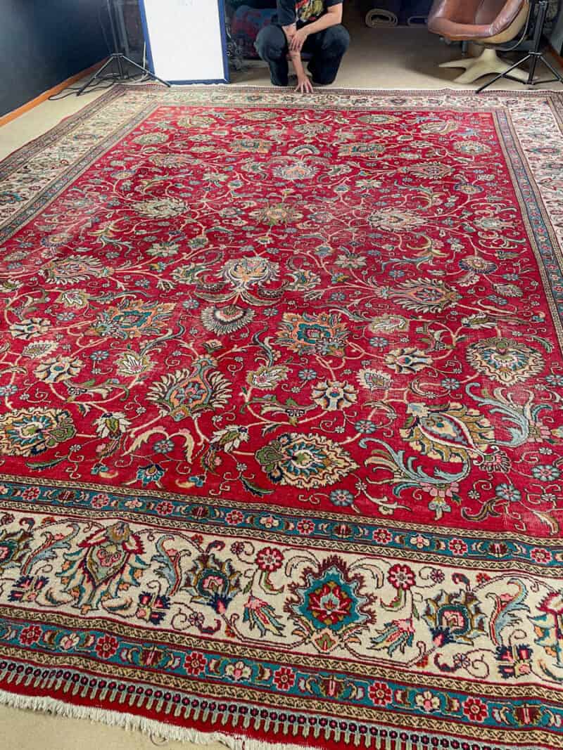 uskomaton palatsikokoinen vintage tabriz  440 x 340 cm
