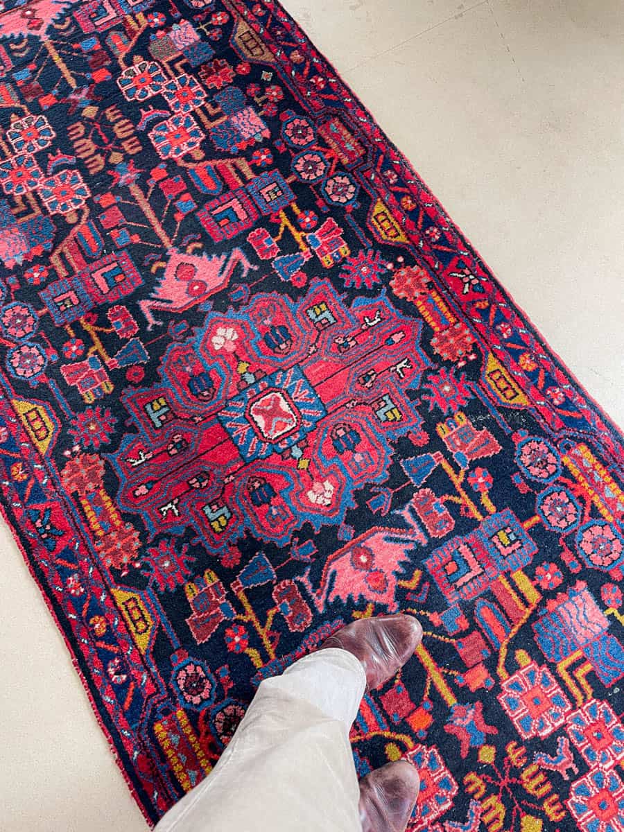 Äärimmäisen harvinainen yönsininen lilihan käytävämatto 410 x 88 cm (kopio)