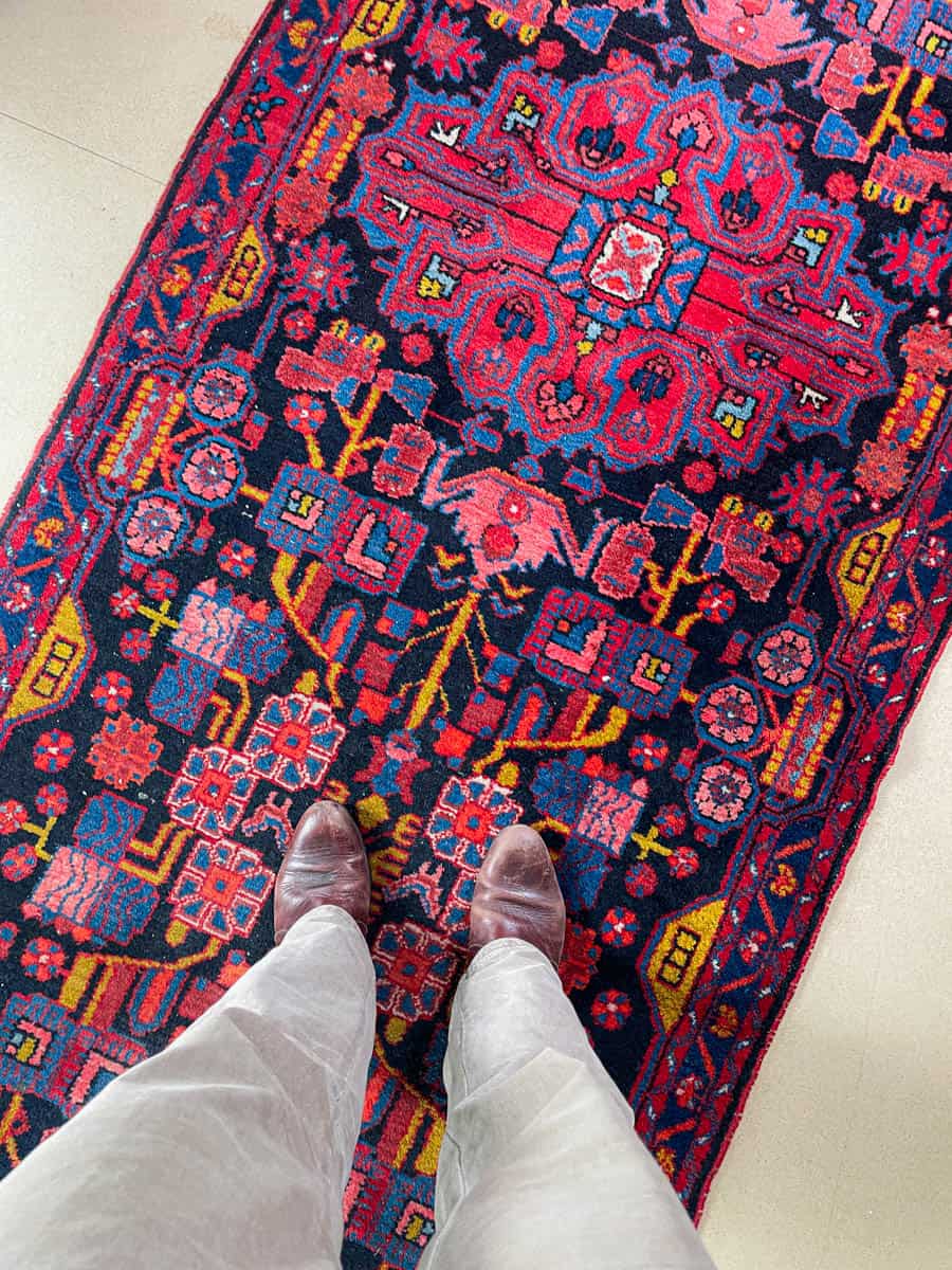 Äärimmäisen harvinainen yönsininen lilihan käytävämatto 410 x 88 cm (kopio)