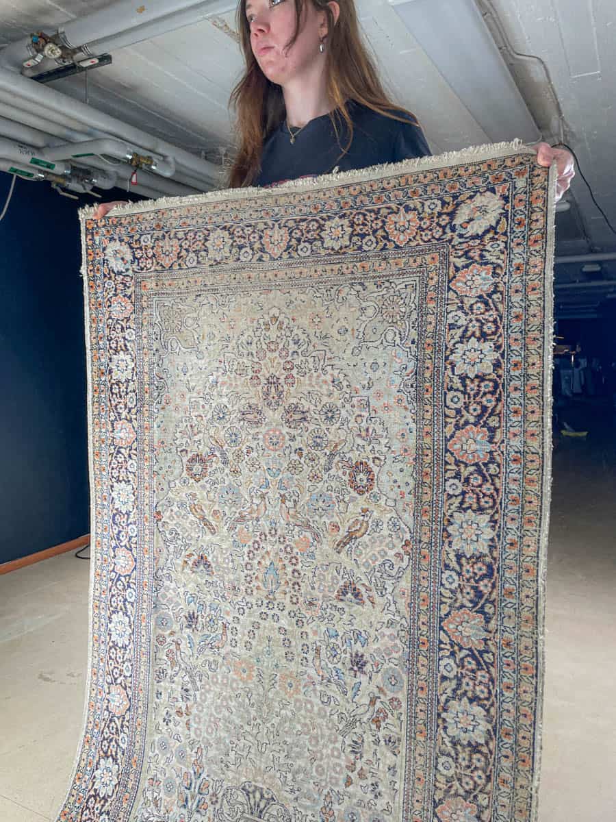 silkkimatto vaalea elämänpuu kasmir 156 x 93 cm