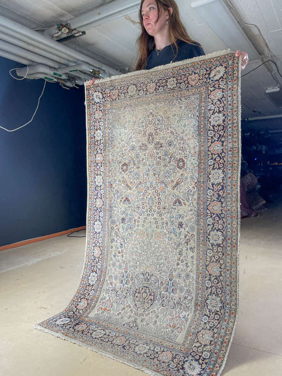 silkkimatto vaalea elämänpuu kasmir 156 x 93 cm