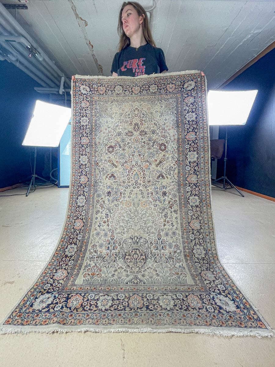 silkkimatto vaalea elämänpuu kasmir 156 x 93 cm