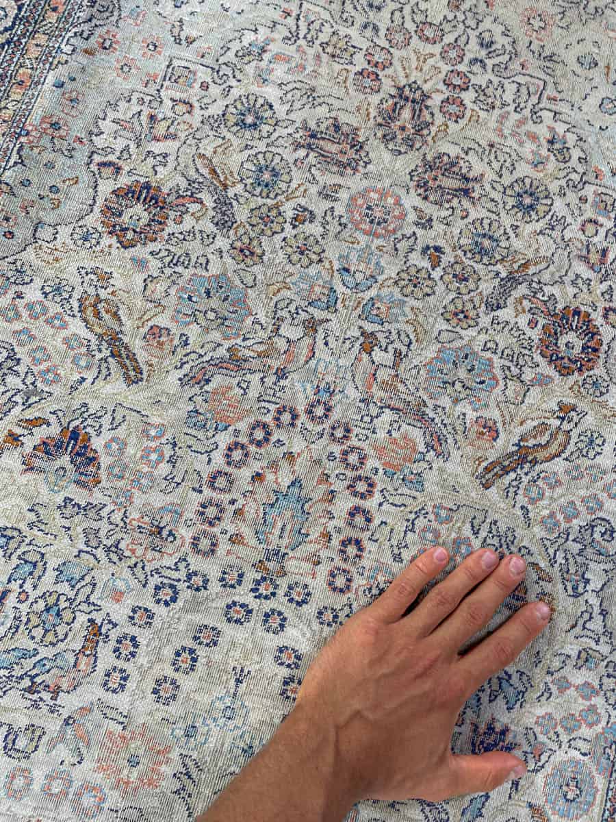 silkkimatto vaalea elämänpuu kasmir 156 x 93 cm