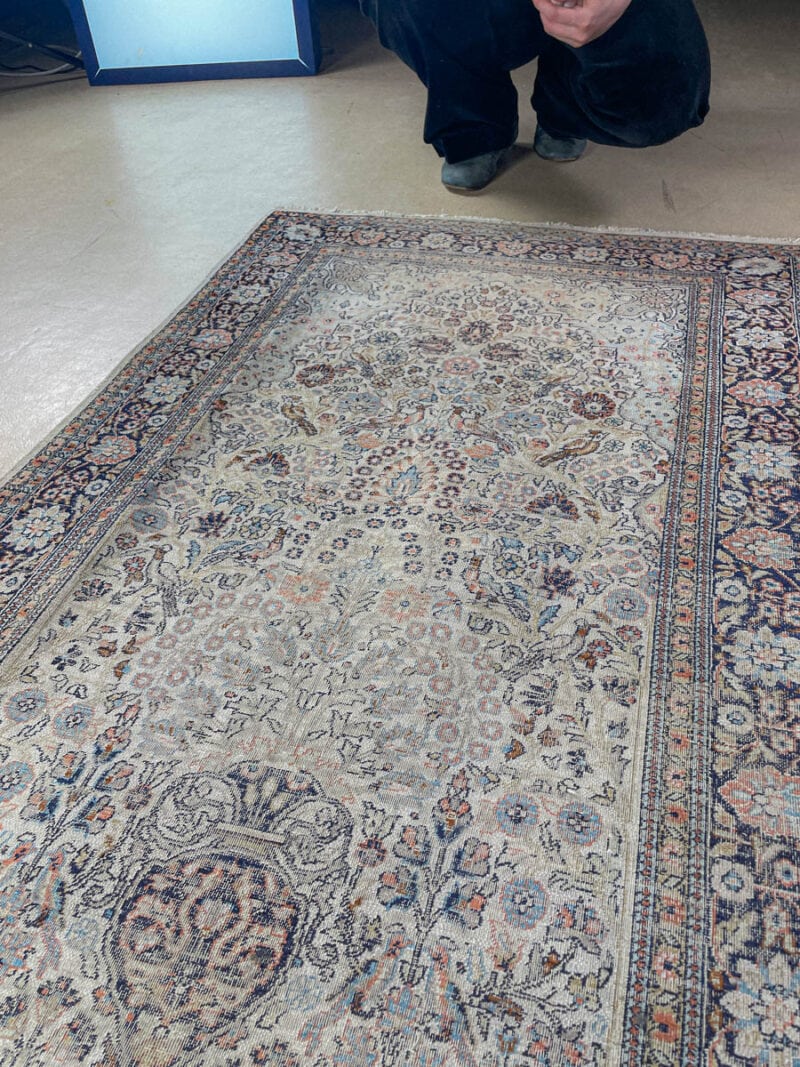 silkkimatto vaalea elämänpuu kasmir 156 x 93 cm