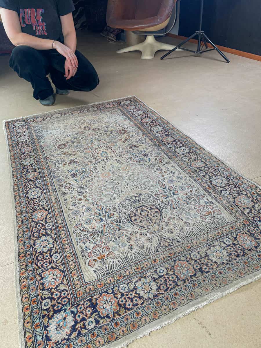 silkkimatto vaalea elämänpuu kasmir 156 x 93 cm