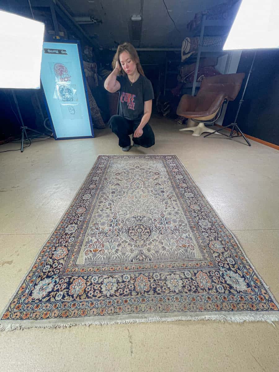 silkkimatto vaalea elämänpuu kasmir 156 x 93 cm