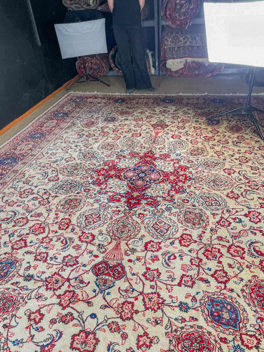 tyrmäävän elegantti palatsikokoinen sarouk 1960 luvulta 405 x 320 cm