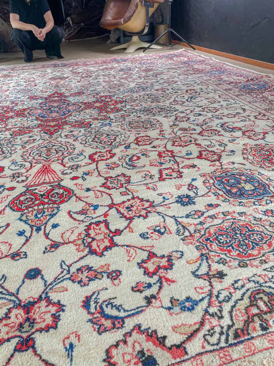 tyrmäävän elegantti palatsikokoinen sarouk 1960 luvulta 405 x 320 cm