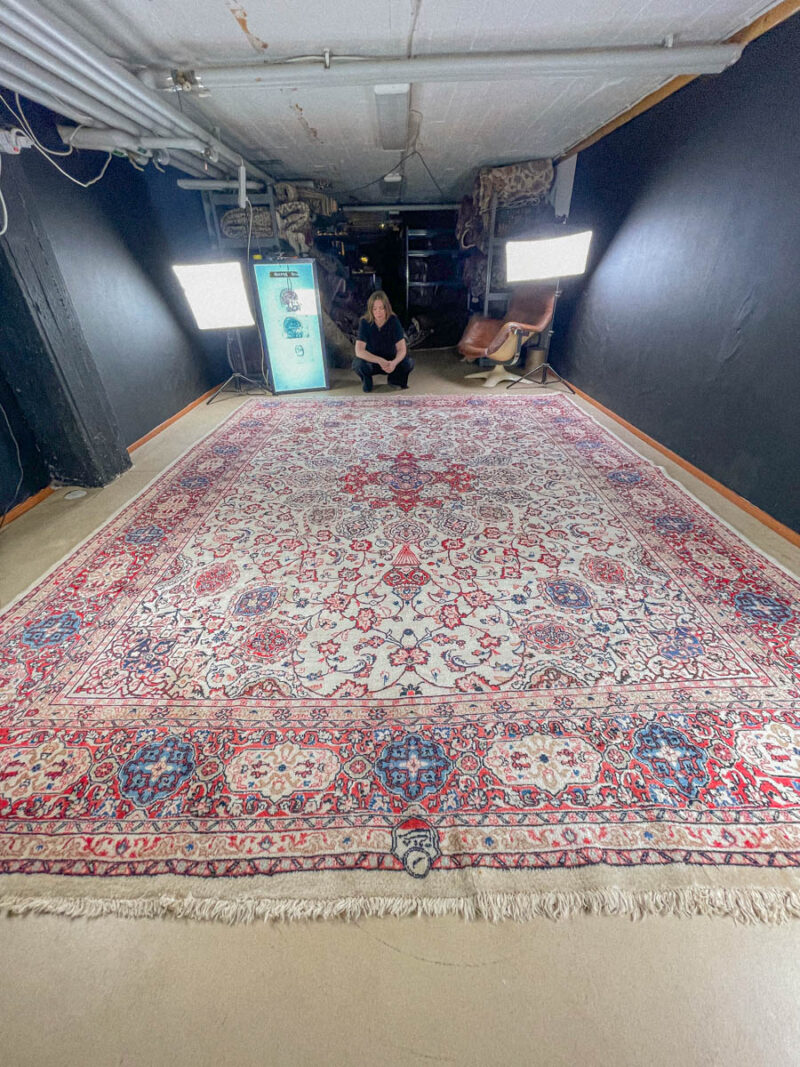 tyrmäävän elegantti palatsikokoinen sarouk 1960 luvulta 405 x 320 cm