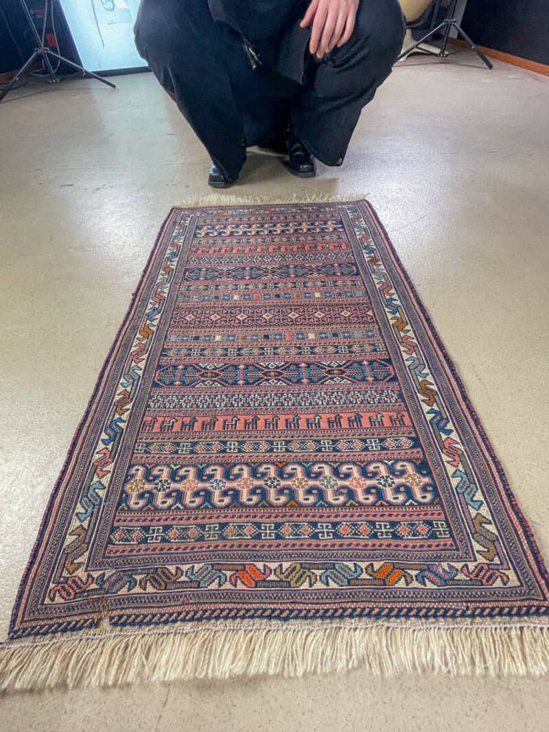 elegantti puoliantiikki afgaanimatto 91 x 57 cm