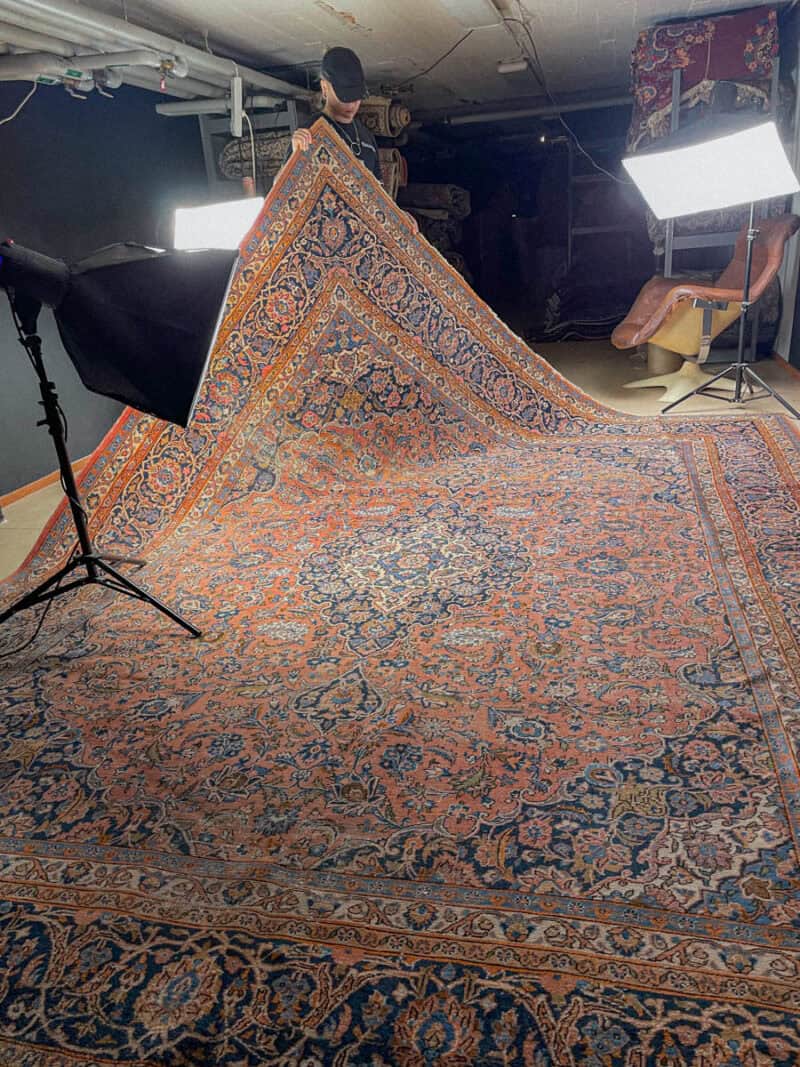 Äärimmäisen yksityiskohtainen palatsikokoinen keshan  393 x 302 cm (kopio) (kopio)