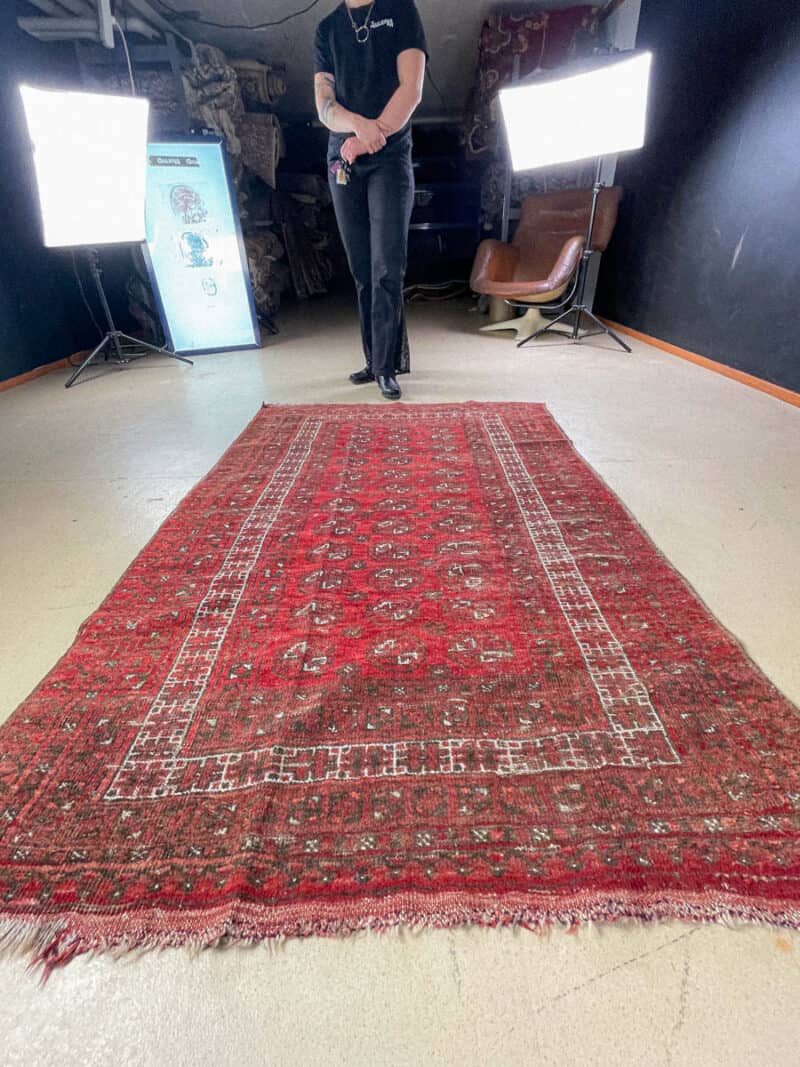 verenpunainen afgaanimatto 185 x 125 cm